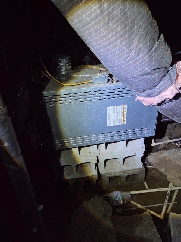 Furnace on blocks